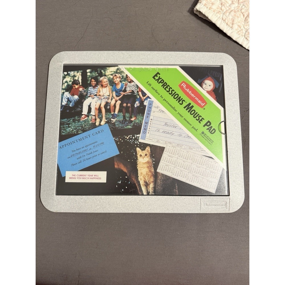 Rubbermaid Expressions Mouse Pad OS Gray New Vintage Customizable 90s Tech
